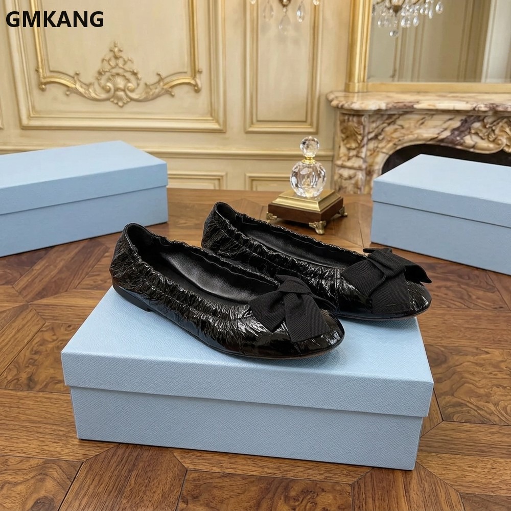 Leather Work Women Shoes - Ballerine da Donna con Fiocco e