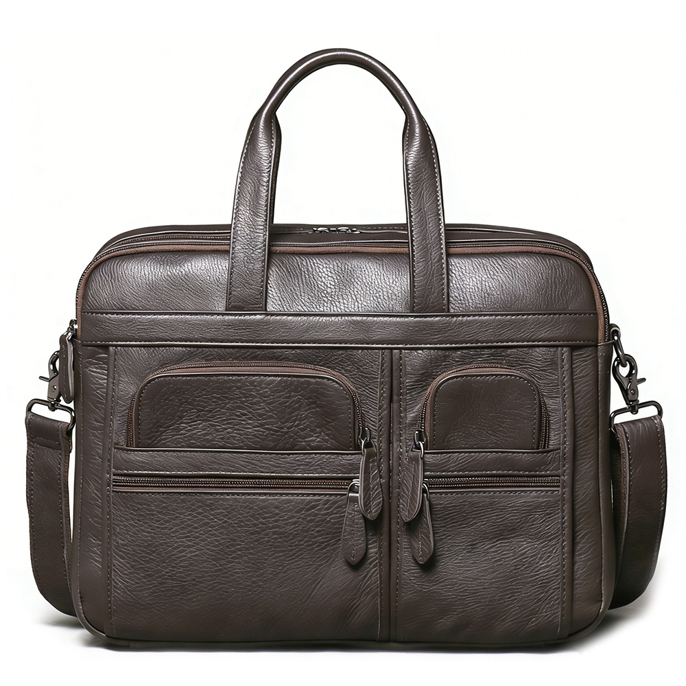Leather Work Laptop Bag - Borsa da Lavoro in Vera Pelle