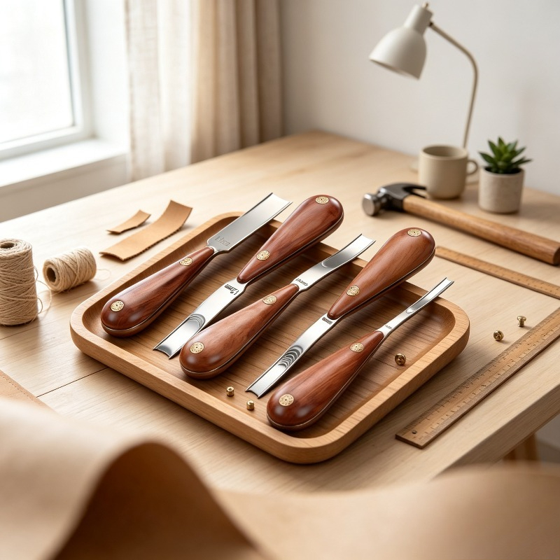 Leather Edge Beveler - Coltello per sottilestrazione in palissandro largo,