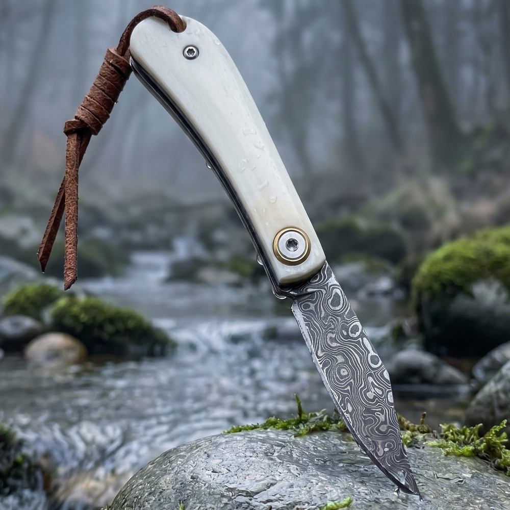 Bone Folder Tool - Coltello Pieghevole da Esterno con Manico