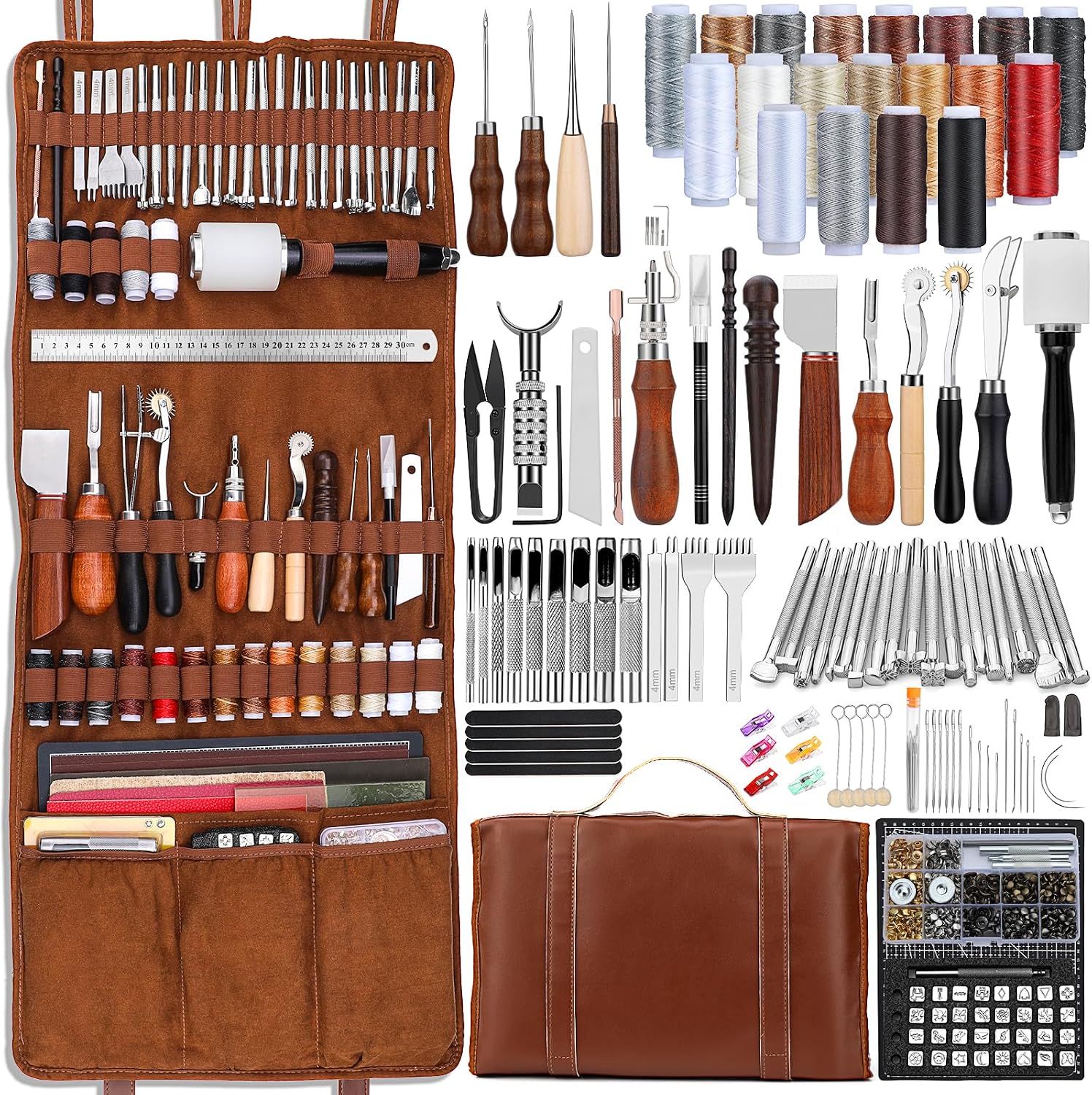 Leather Work Leather - Kit Professionale per Lavorazione Pelle con