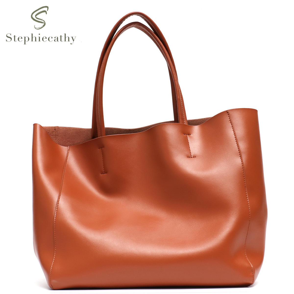 Leatherwork Workshop - Borsa tote grande minimalista da donna