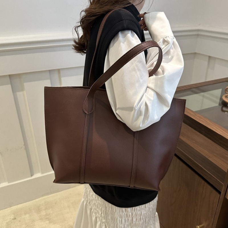 Leather Work Laptop Bag - Borsa a Tracolla Retrò in Ecopelle,