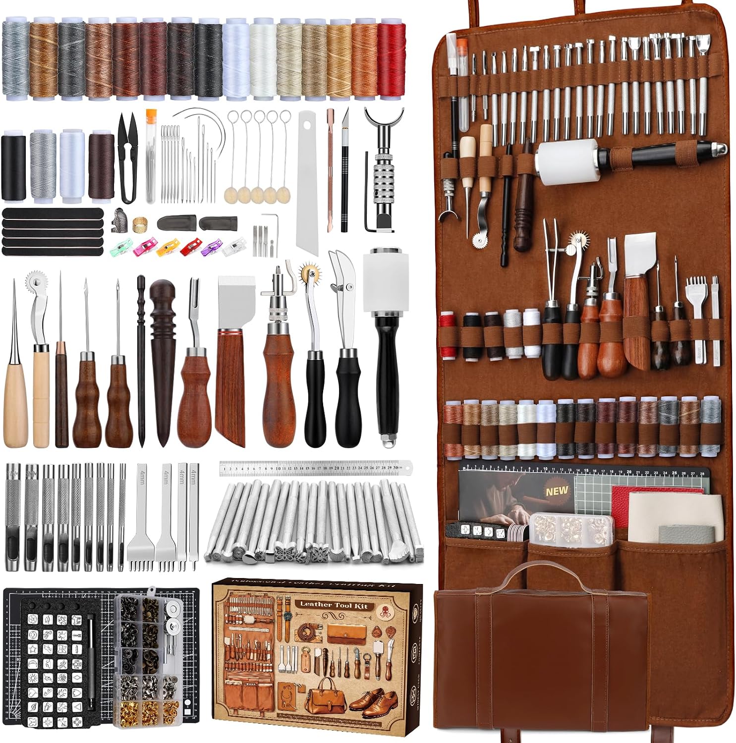 Leather Work Leather - Kit per Lavorazione Pelle, Set di