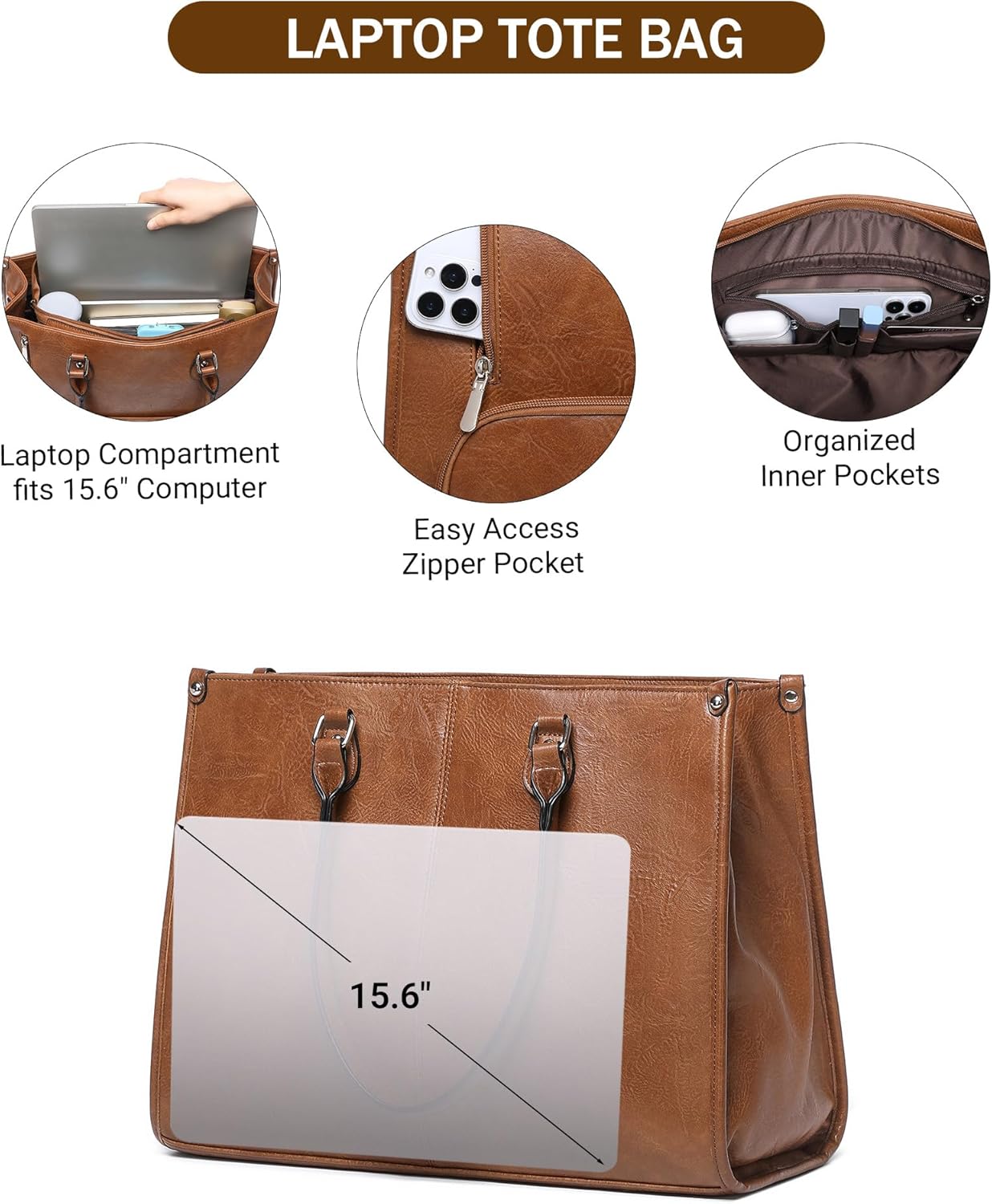 Borsa per Laptop 2 in 1 con Sc - Leather Work Laptop Bag recensione e prezzo