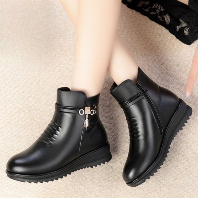 Stivali caldi da donna con tac - Leather Work Women Shoes recensione e prezzo