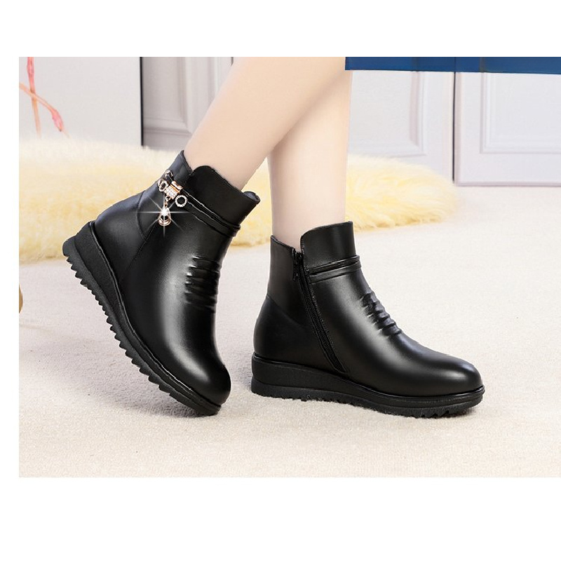 Stivali caldi da donna con tac - Leather Work Women Shoes recensione e prezzo