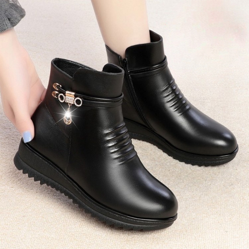 Stivali caldi da donna con tac - Leather Work Women Shoes recensione e prezzo