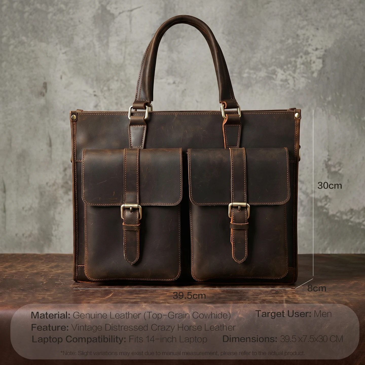 Borsa a Tracolla Vintage in Ve - Leather Work Laptop Bag recensione e prezzo
