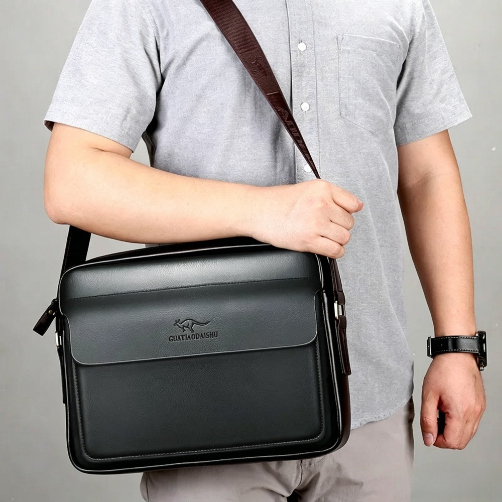 Borsa a tracolla da uomo retrò - Leather Work Laptop Bag recensione e prezzo