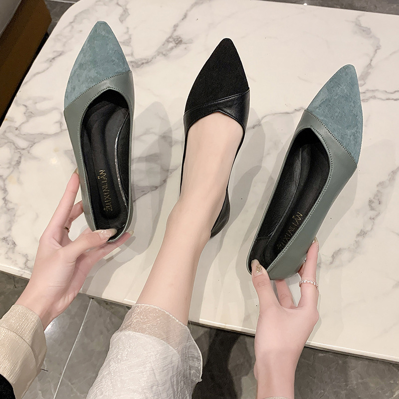 Scarpe piatte in pelle nera da - Leather Work Women Shoes recensione e prezzo